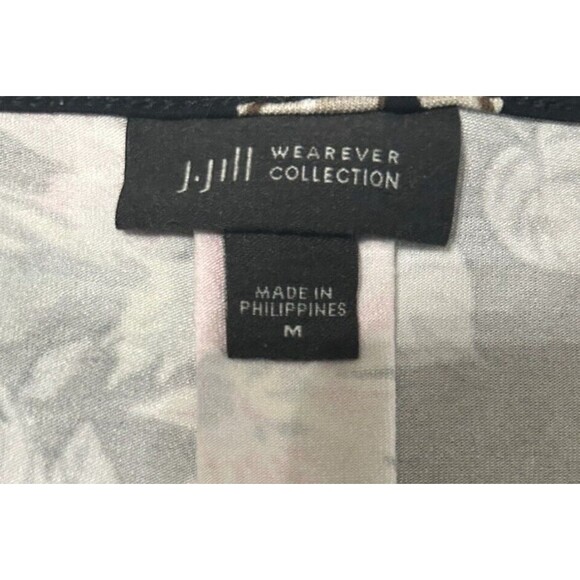 J.Jill Wearever Collection Black Floral Rayon Stretch Sleeveless Dress Womens  M - Picture 7 of 8